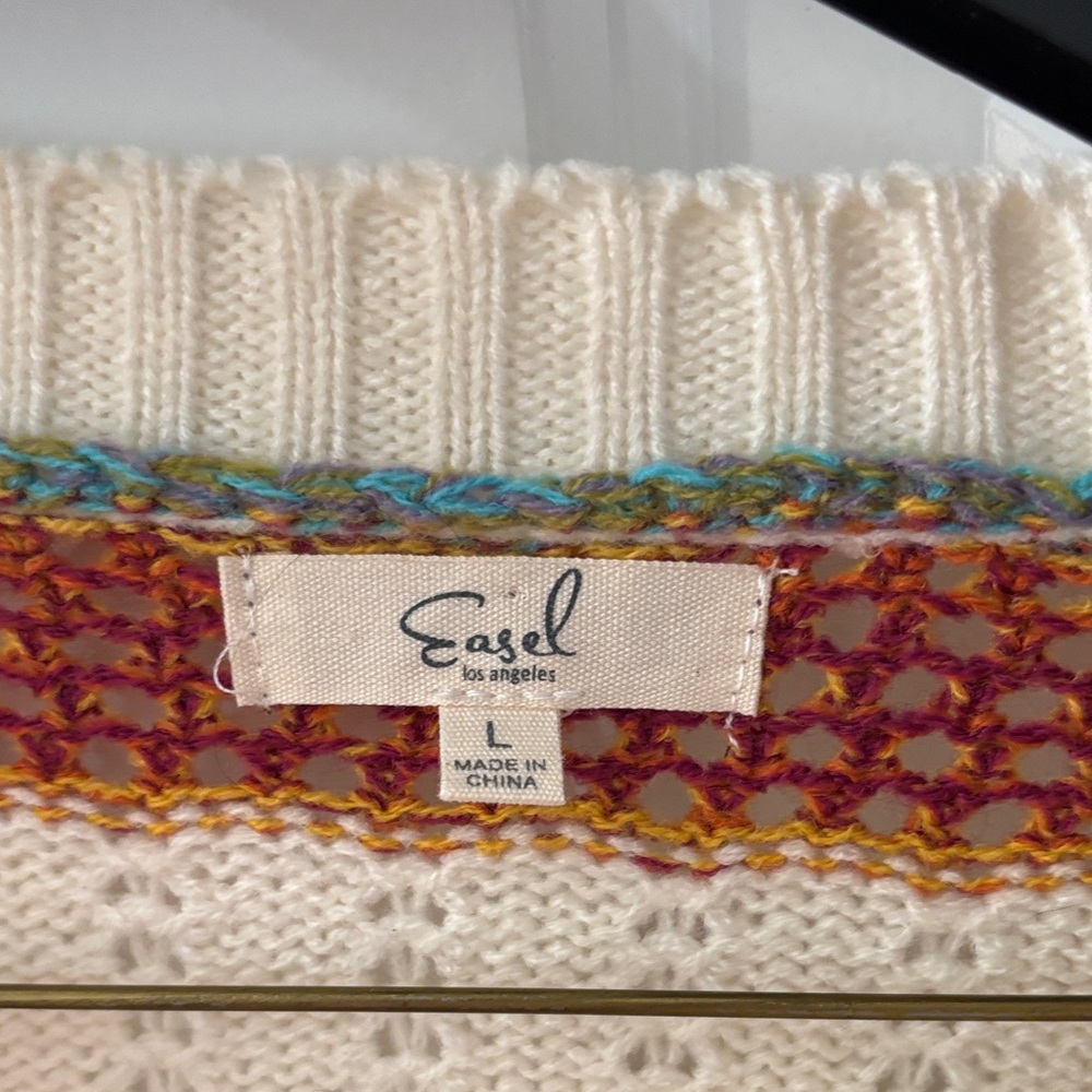 Easel Multicolor Floral Crew Neck Sweater - Picture 2 of 4